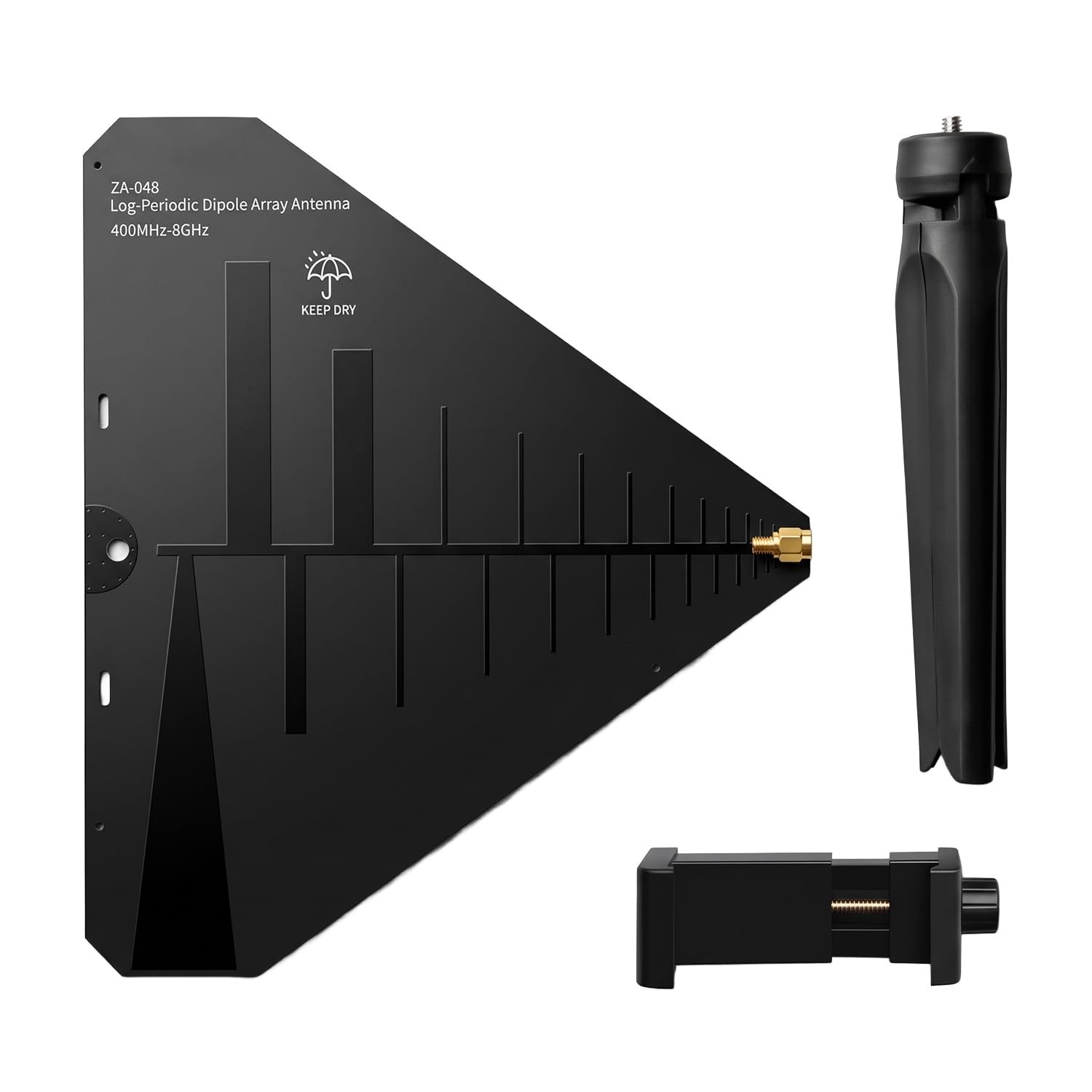 Wideband Log-Periodic Dipole Array Antenna 400MHz-8GHz, High Gain, Low Noise
