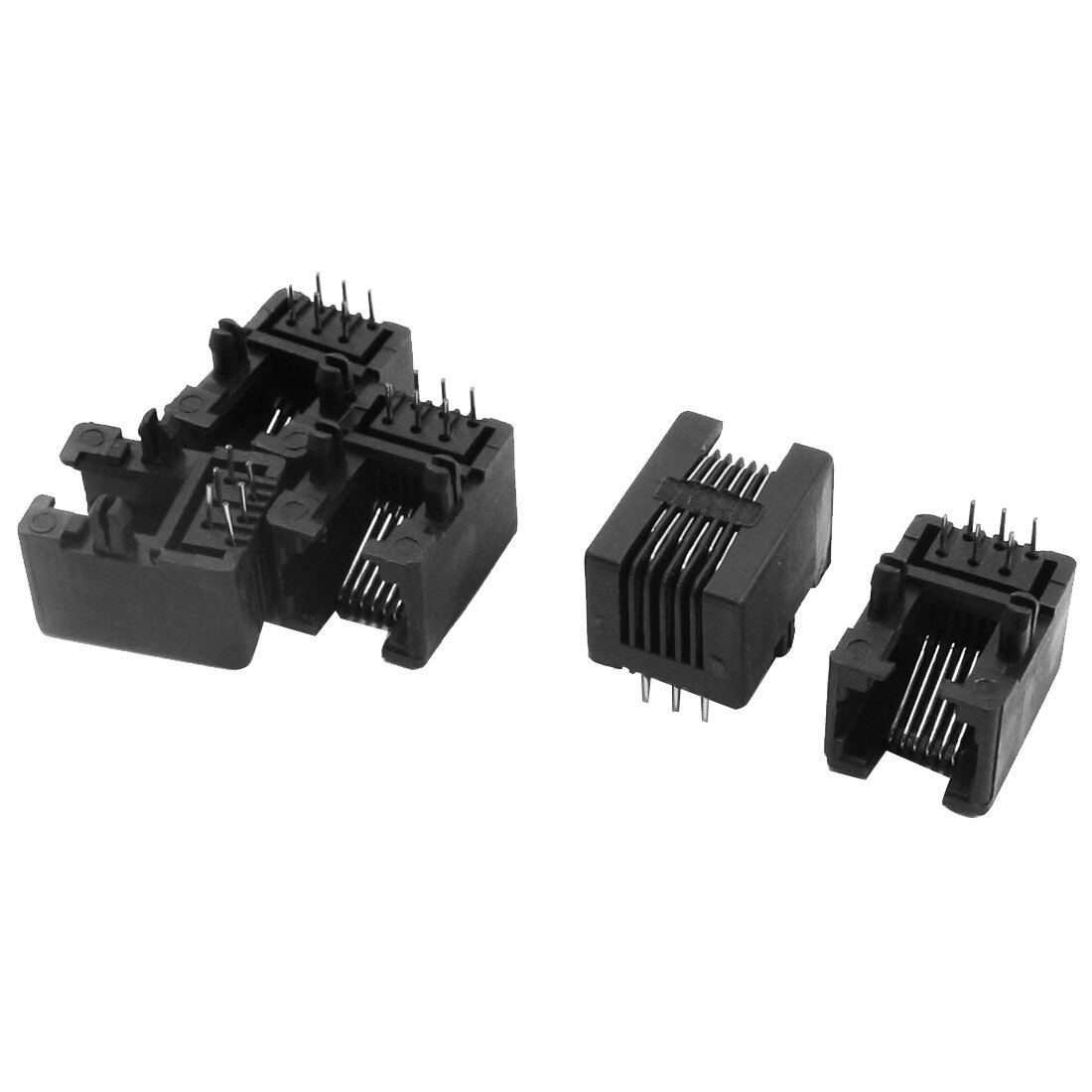 RJ11 6P6C 6 Pin Modular Telephone PCB Phone Jack Connector 18mm Length 5 Pcs