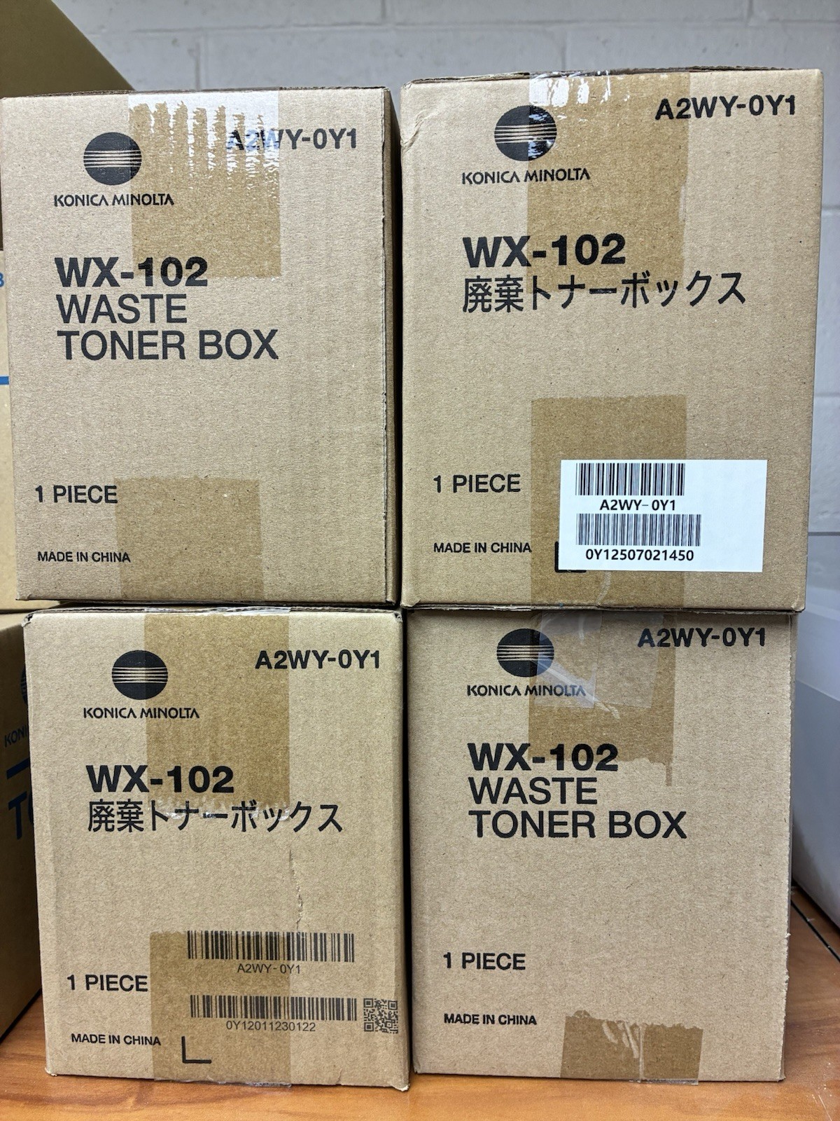LOT OF 4 Genuine Konica Minolta WX-102 Waste Toner Box A2WY-0Y1