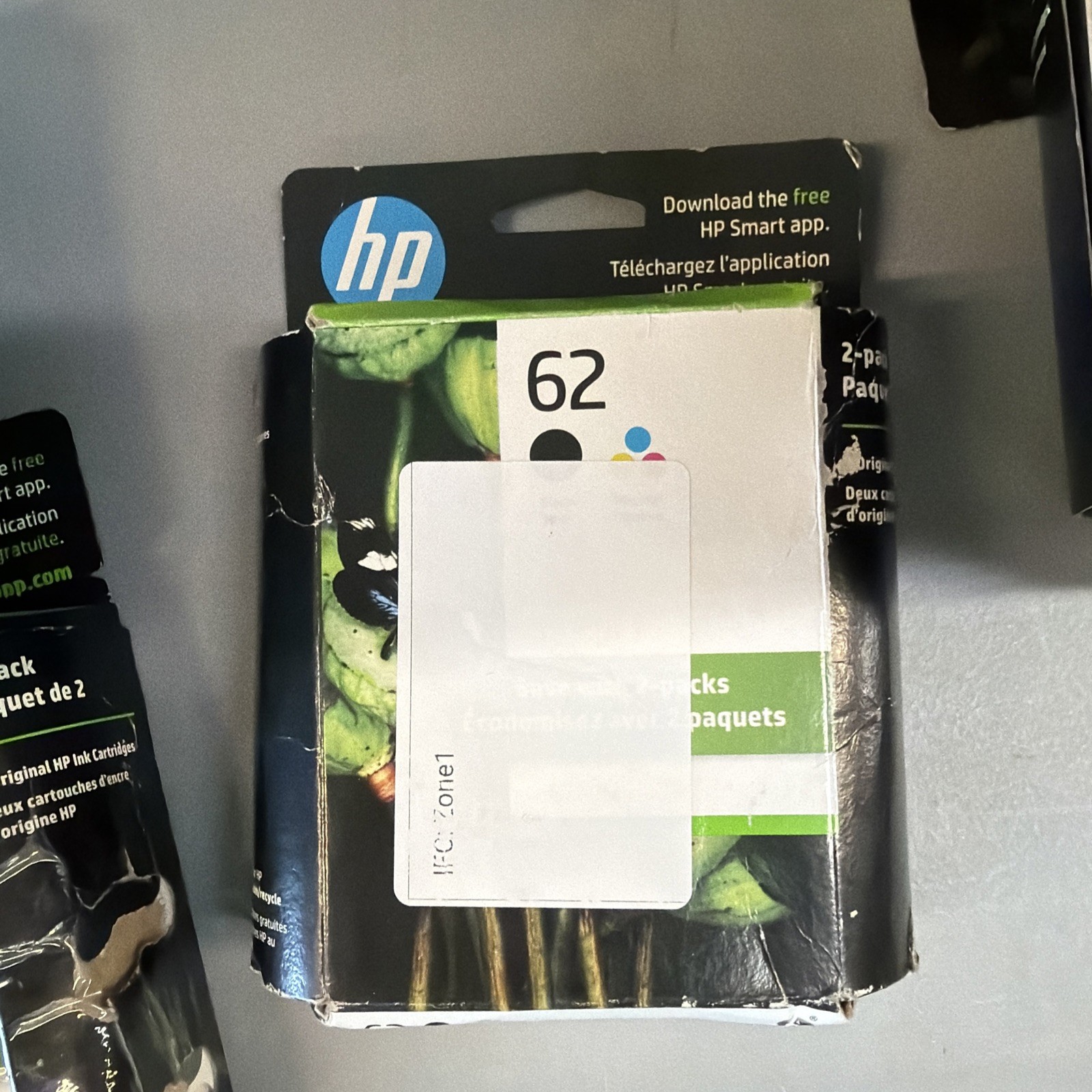 HP 62 Ink Series - 2-pack Black/Tri-color Ink Cartridges New in the box EXP 2027