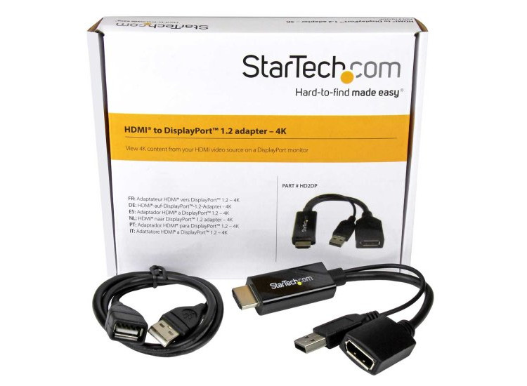 StarTech HDMI To DisplayPort 1.2 Adapter - 4K 30Hz - HD2DP