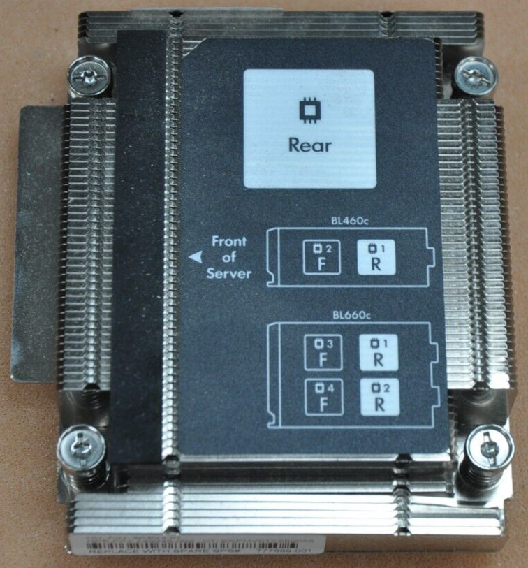 HP BL460c Gen9 G9 Blade Server CPU1 Wide Rear Heatsink 777689-001 740345-002