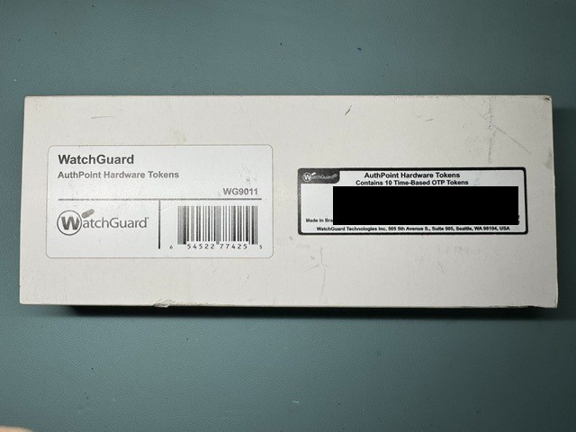 WatchGuard AuthPoint Hardware Token 10-Pack Box WG9011 - Brand New Sealed