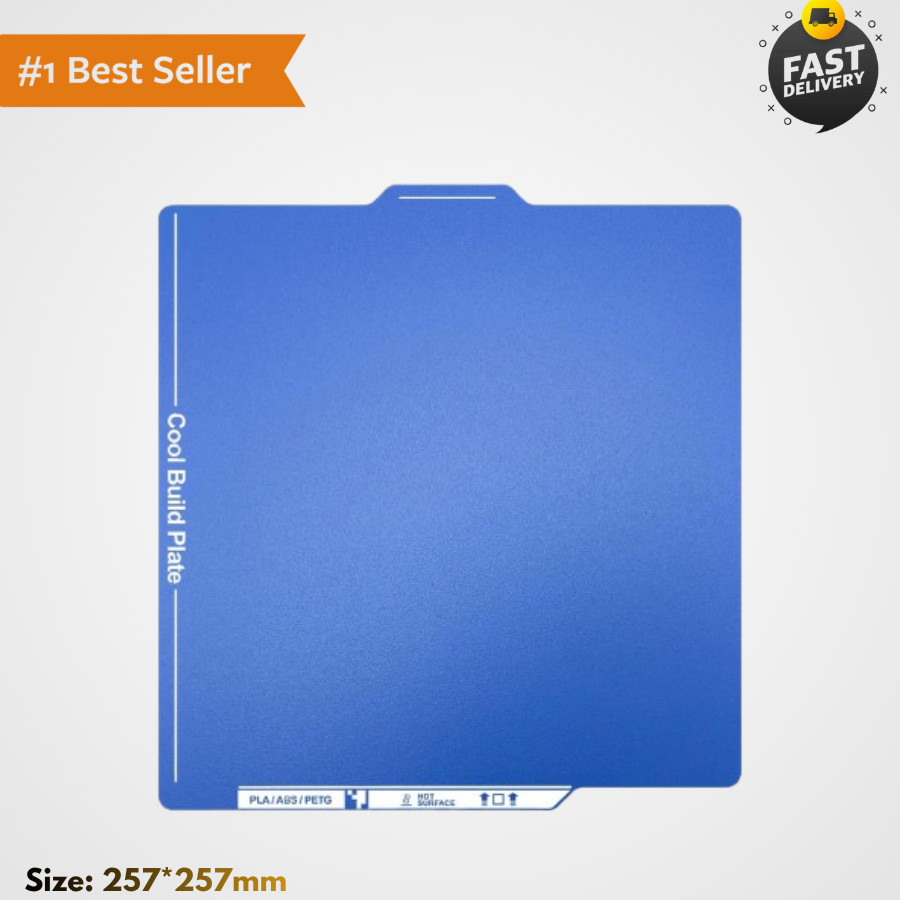 257x257mm Cold PEI Build Plate for Bambu Lab P1P/P1S/P2S/X2D/A1/X1/X1C, Low Temp