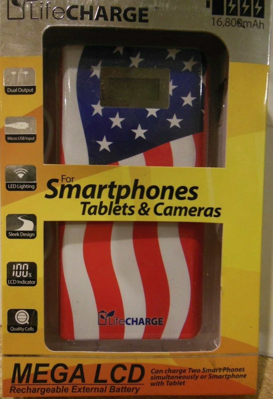 LifeCHARGE SMART Series LCD 16,800mAh Portable Dual Usb Power Bank Charger