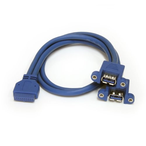 StarTech USB3SPNLAFHD 1.64ft USB 3.0 Panel Mount Cable Blue