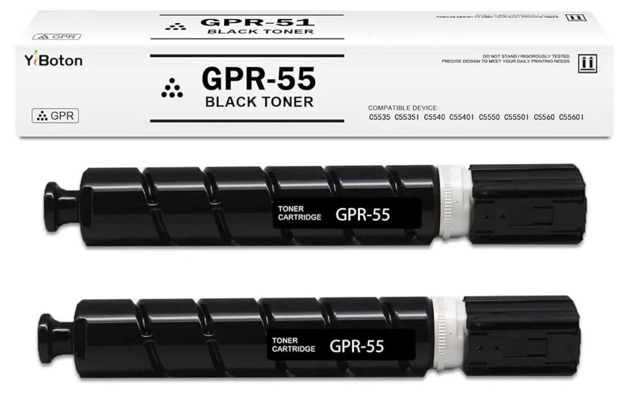 YBton High Yield GPR-55 GPR55 0481C003AA Black Toner Cartridge 2-Pack