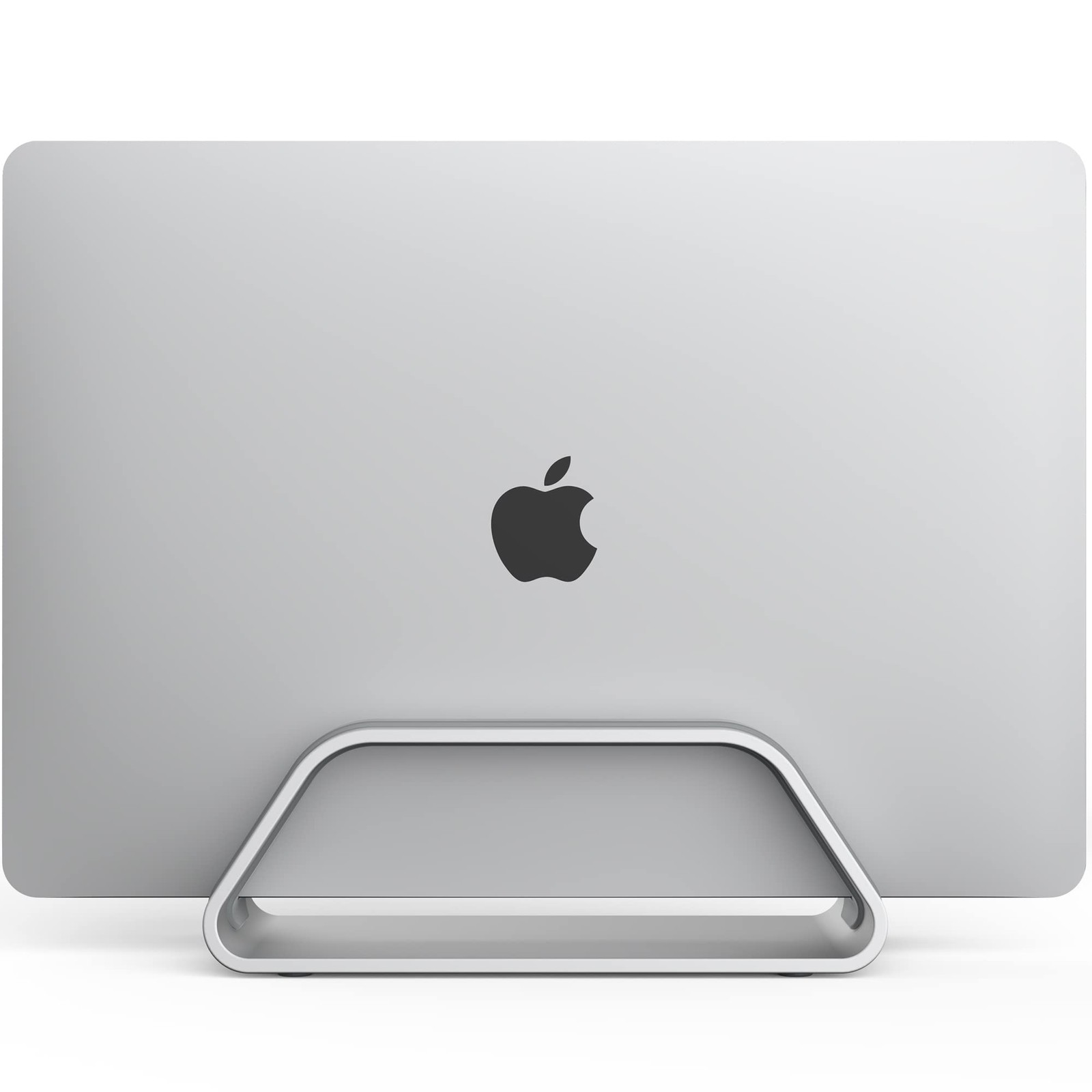Vertical Laptop Stand Compatible with MacBook Pro Air Aluminium Silver Stand