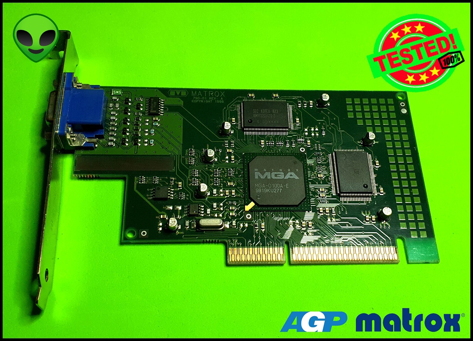 MATROX G100A-E 4MB VIDEO CARD AGP 2X MGI 100A 4/CPQ 790-01 REV. A