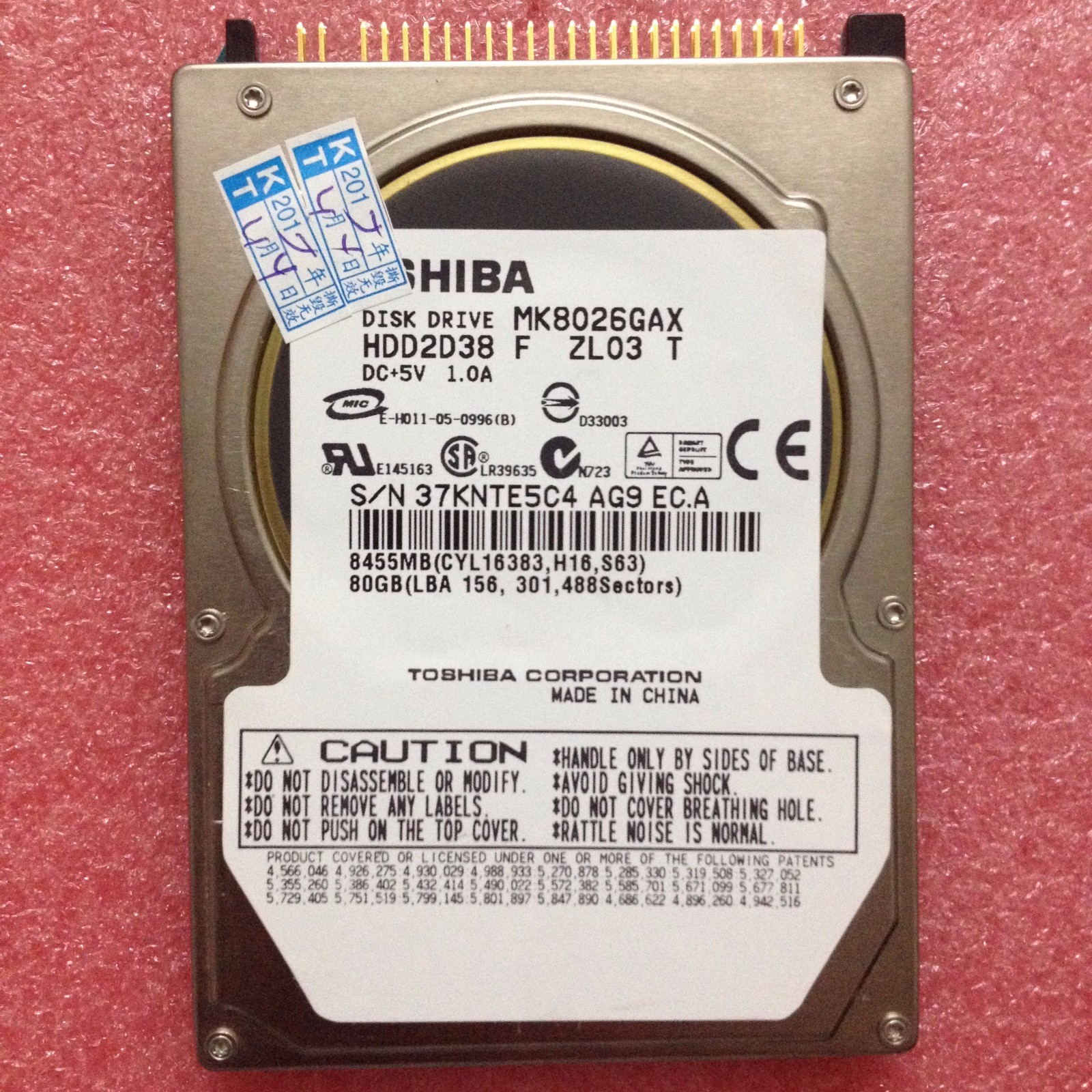 Toshiba MK8026GAX 80 GB,Internal,5400 RPM,2.5" IDE Hard Drive For Laptop HDD