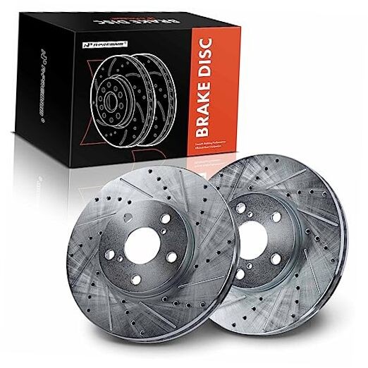  11.65 inch (295.9mm) Disc Brake Rotors Compatible Front Drilled and Slotted