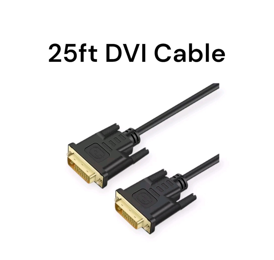 A-technology DVI Cable 25ft Dual Link 24+1 Male to Male W/ Ferrite Core Support 