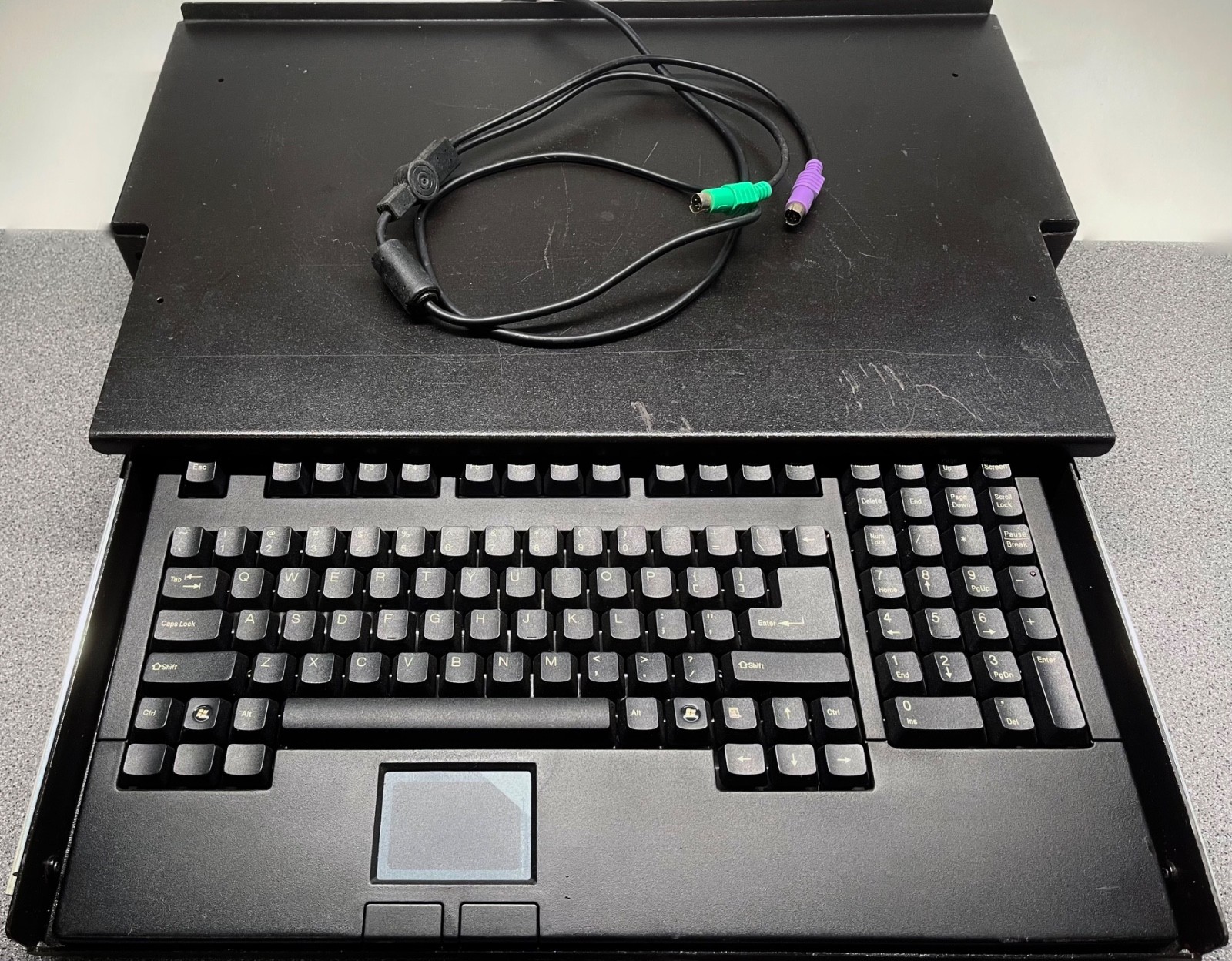 Rack Drawer shelf & mouse pull out Adesso PS2  Keyboard Touchpad & USB adapter