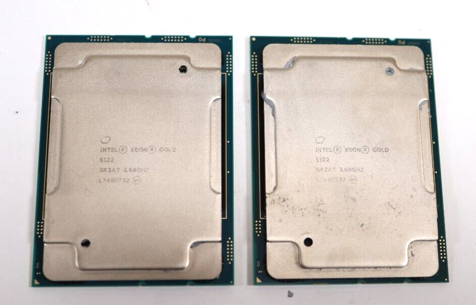 LOT 2x Intel Xeon Gold 5122 Quad Core 16.5MB 105W FCLGA3647 64-bit CPU SR3AT