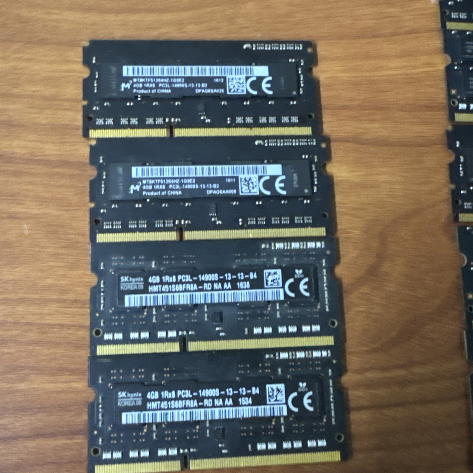 Lot Of 4 Apple OEM Micron 4GB PC3L-14900S SODIMM Laptop