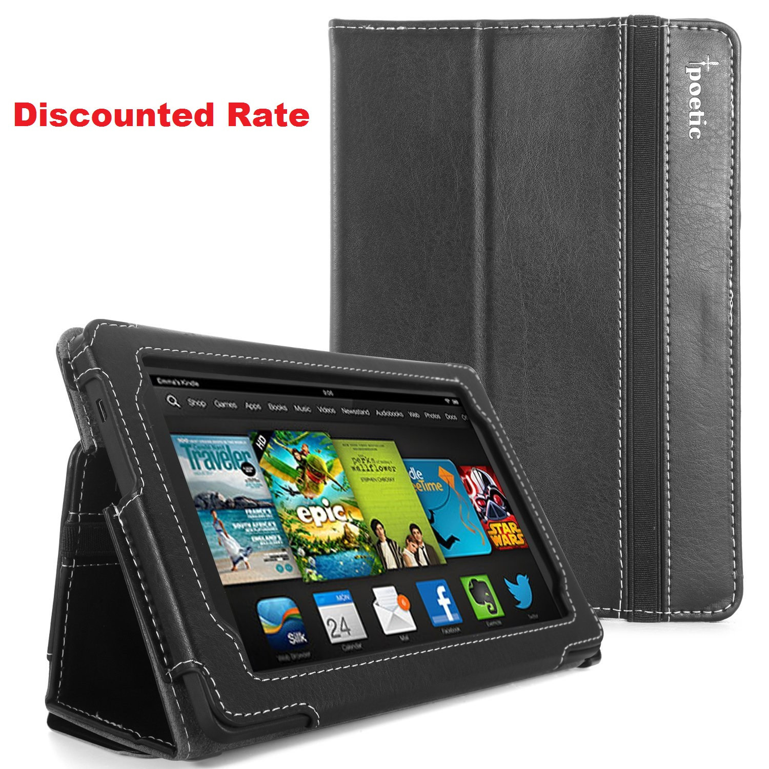Poetic Kindle Fire HD 7" Inch (2013 Release) Cover Case-SlimBook -   Black 