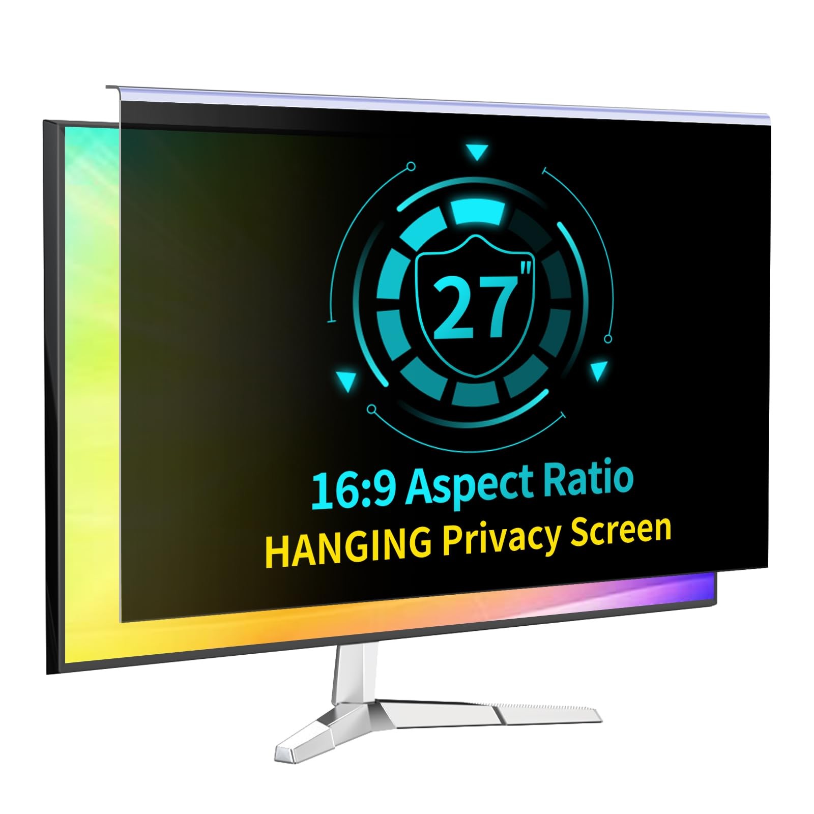 27 Inch Computer Privacy Screen for 16:9 Computer Monitor, Anti-Blue Light Mo...