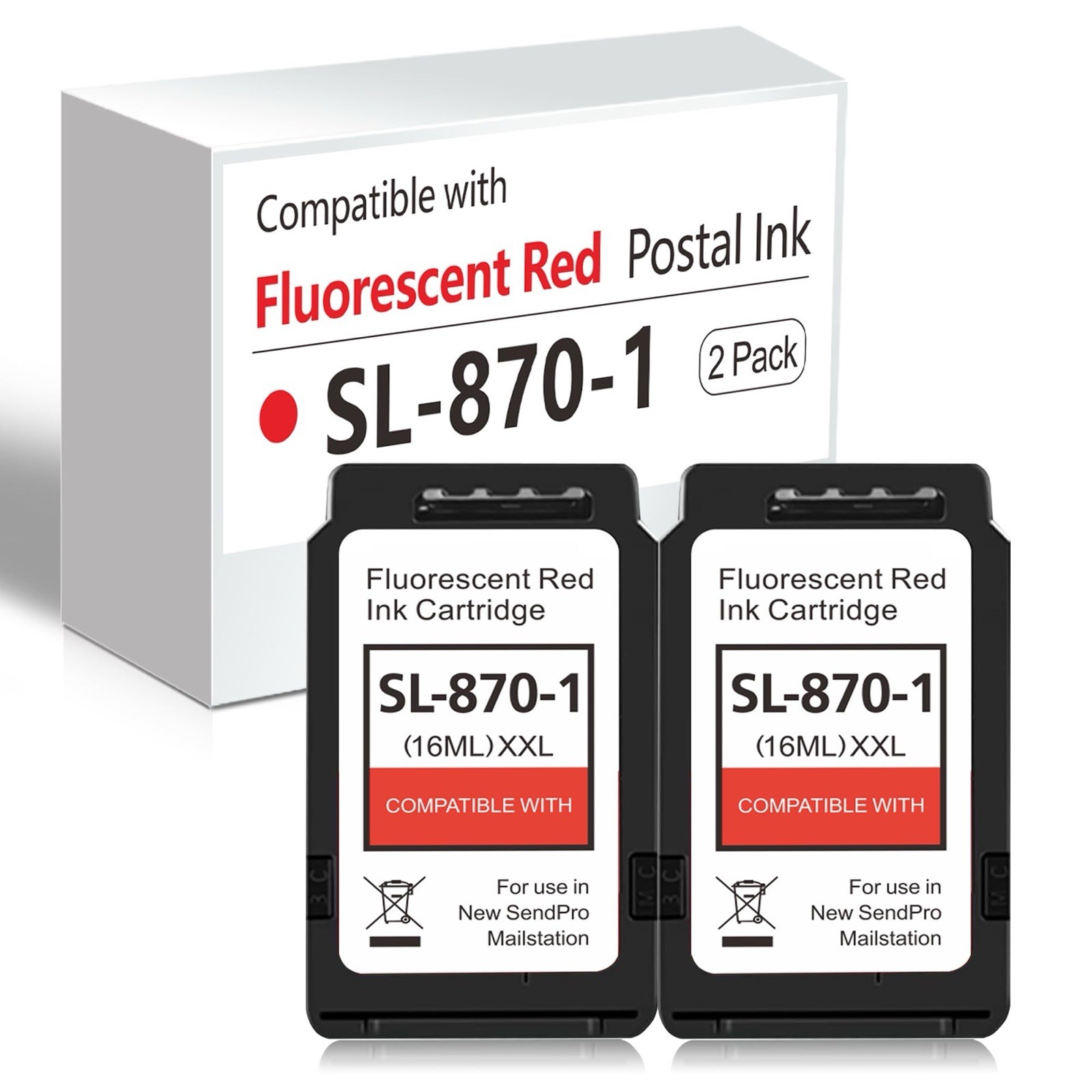 High Capacity SL-870-1 XXL Red Ink Cartridge High Yield Combo Pack 2-Pack 16 ML