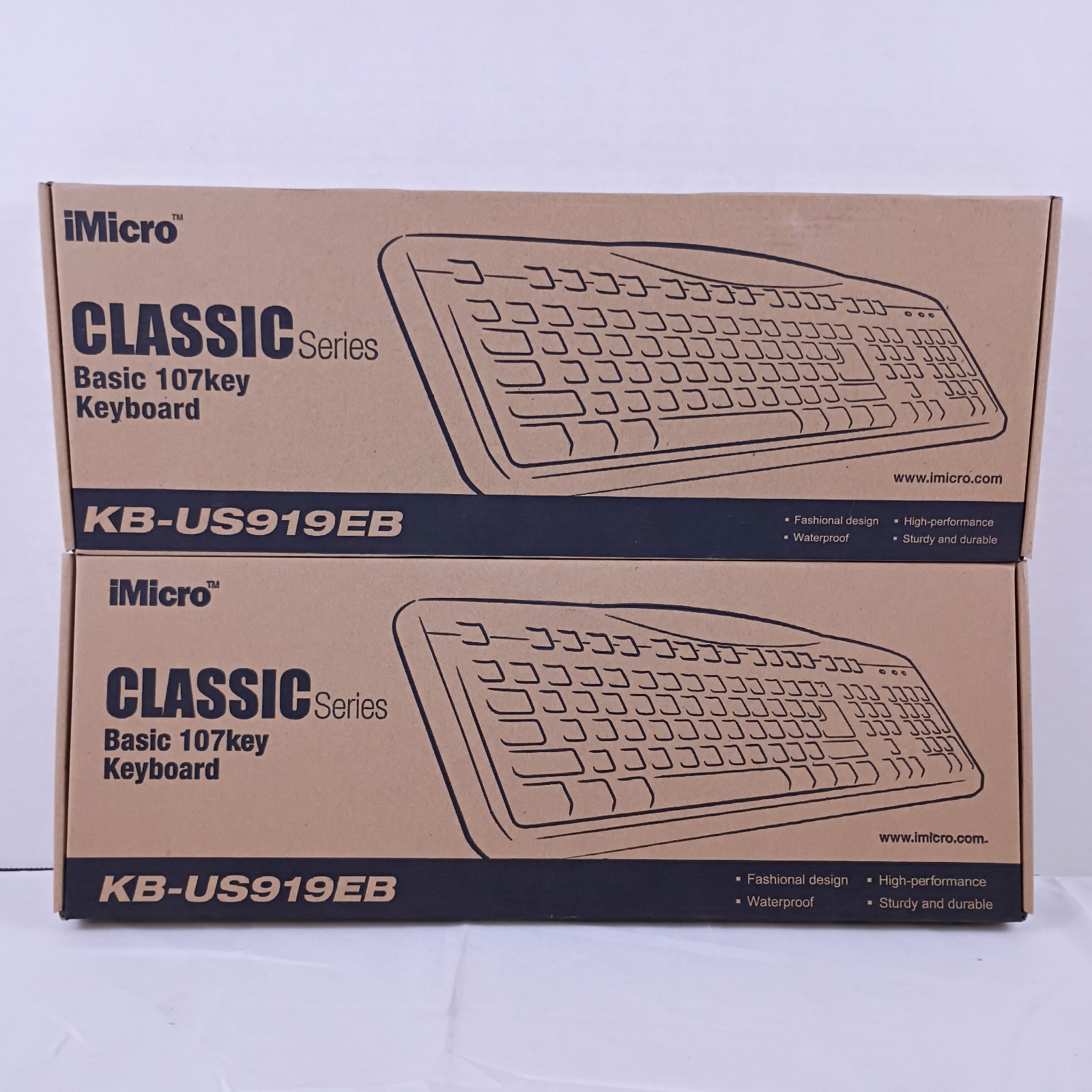 iMicro Classic Series Basic 107key Keyboard KB-US919EB Lot of 2 New in Box