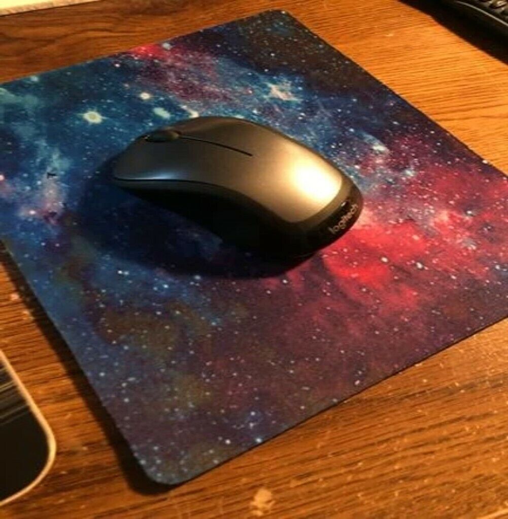 Maggift Non-Slip Rubber Base Galaxy Computer Office Desk Square Mouse Pad 2-Pack