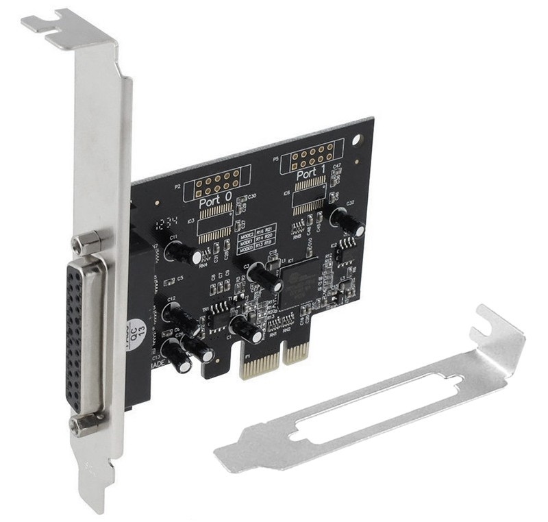 PCIe to Parallel Port Adapter Card DB25 Single Port For Full/SLIM Size Tower PC