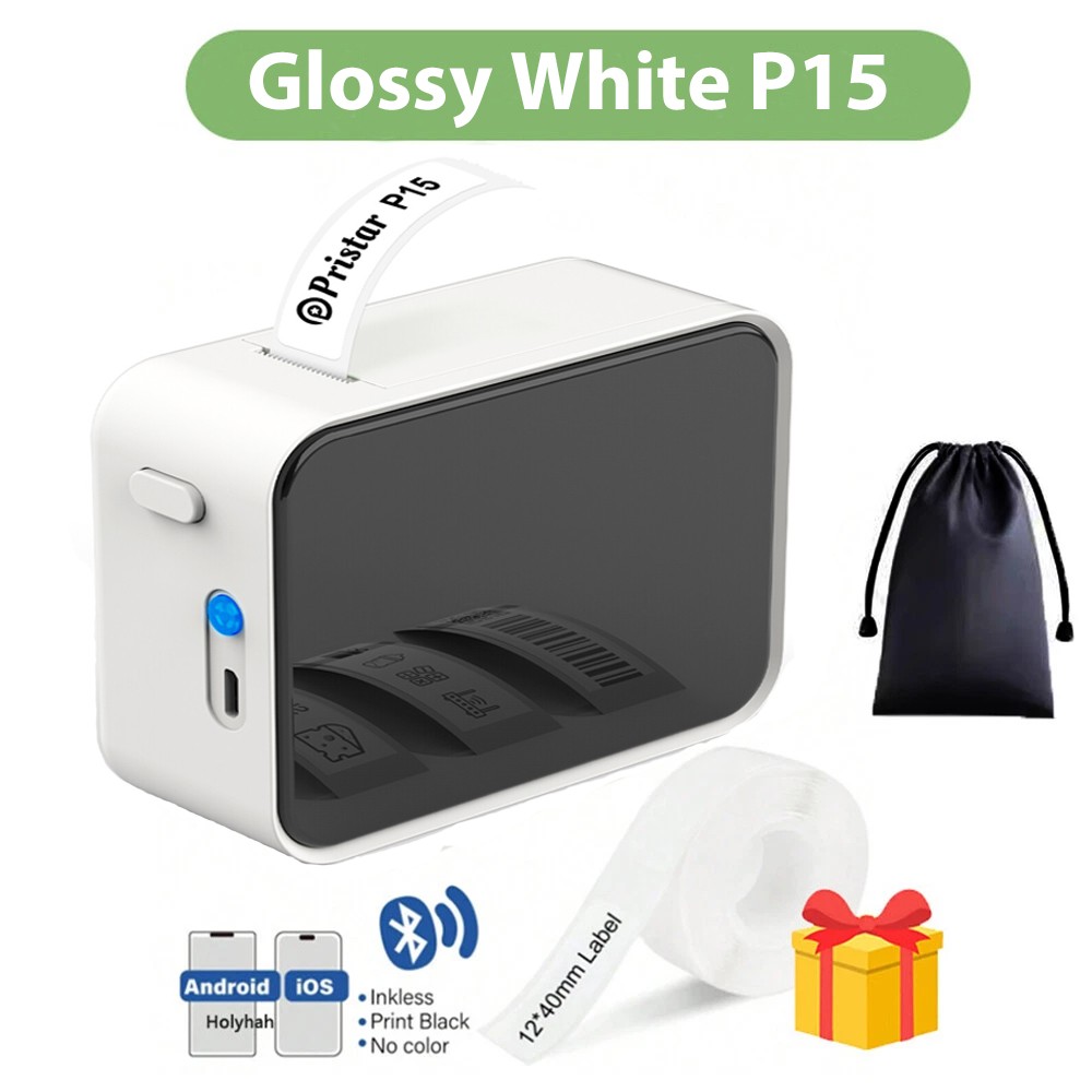 P15 Bluetooth Label Maker Machine Portable Sticker Barcode Thermal Printer Gift