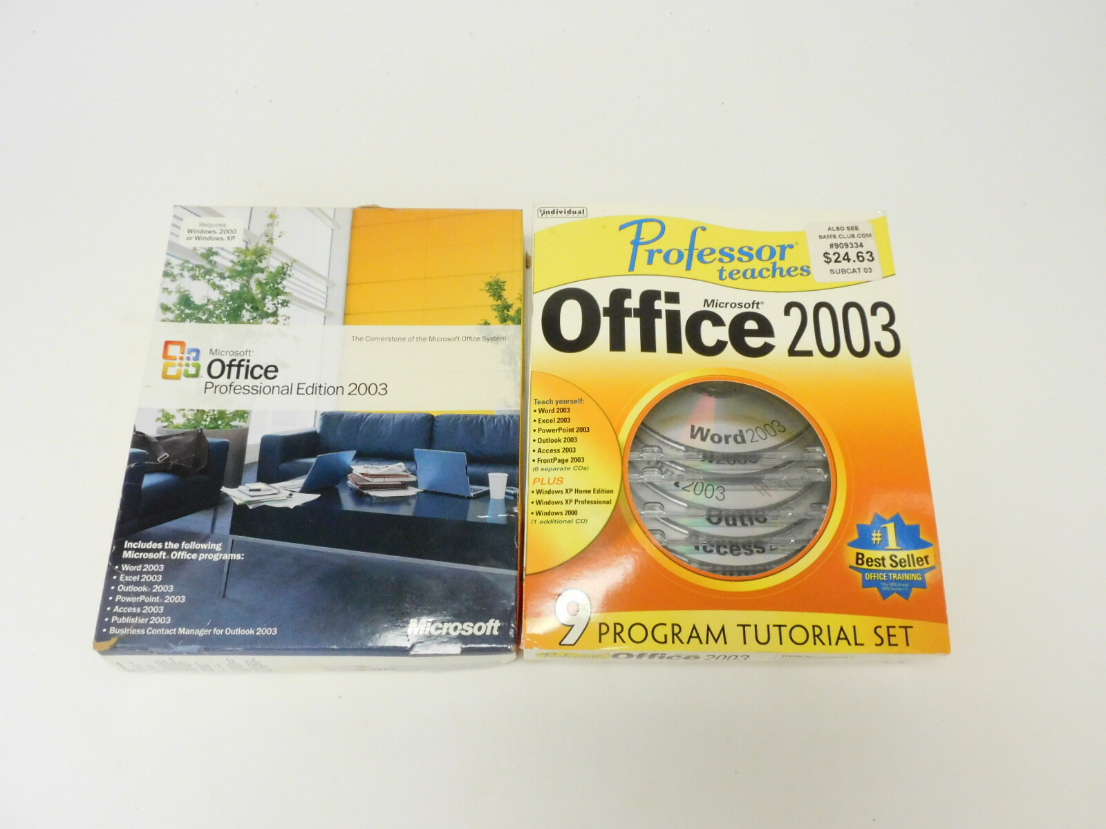 Microsoft Office Professional 2003 w/Serial Key + Professor Teaches Office 2003.