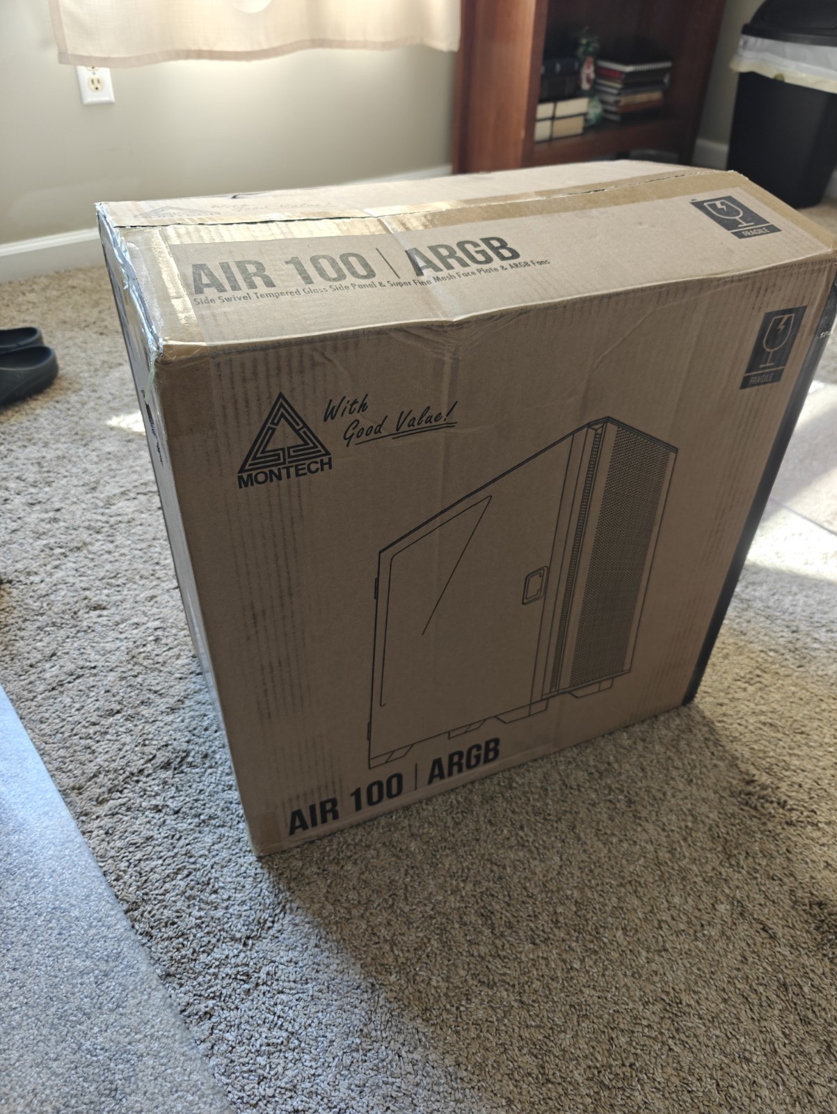 MONTECH AIR 100 ARGB Micro ATX Case Black Tempered Glass Panel