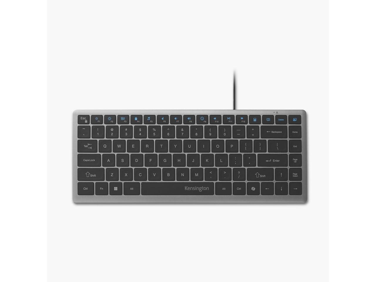 Kensington KB415 USB-C Wired Compact Keyboard, Quiet Scissor-Switch Keys, Progra