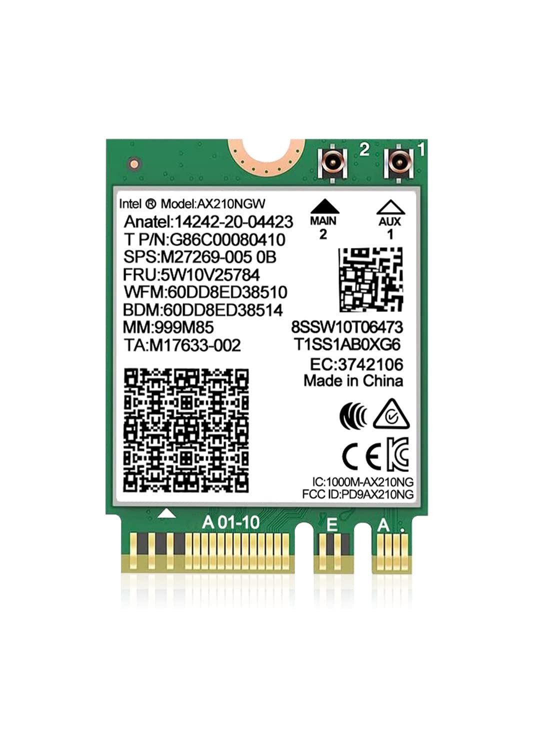 WiFi 6E Wireless Card Intel AX210 NGW Bluetooth 5.3 AX210, multicolor