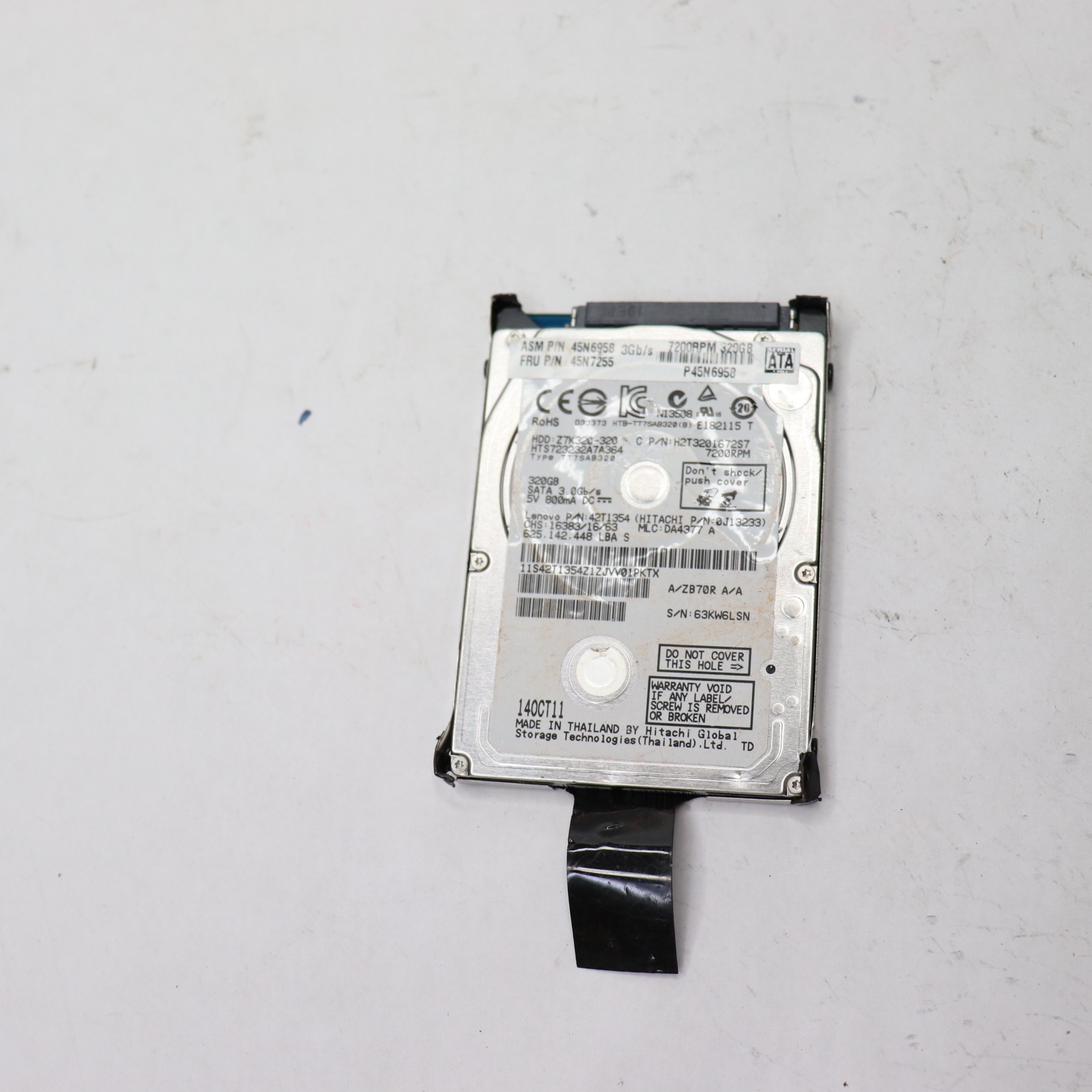 SATA Hard Drive 320GB 5400 Rpm 2.5" 45N6958