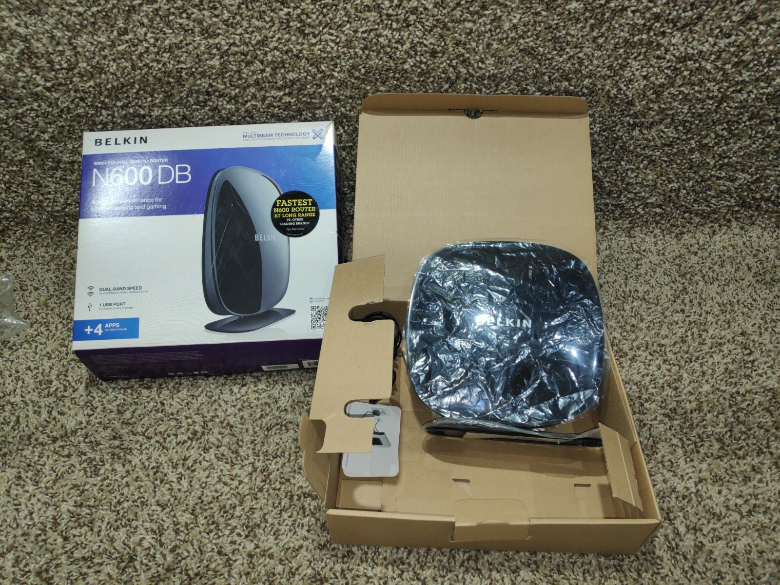 Belkin N600 DB Wireless N+ Router F9K1106V1/Netgear cable modem CM400 - Used