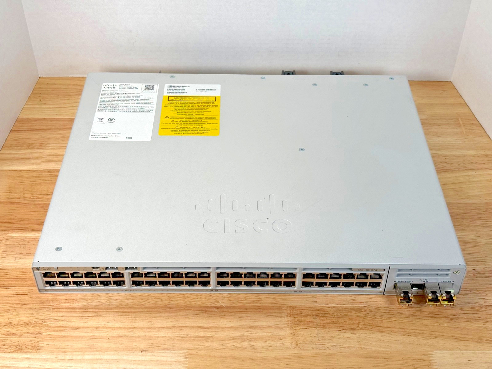 Cisco C9200-48P-E V03 48 Port PoE+ Network Switch and C9200-NM-4X