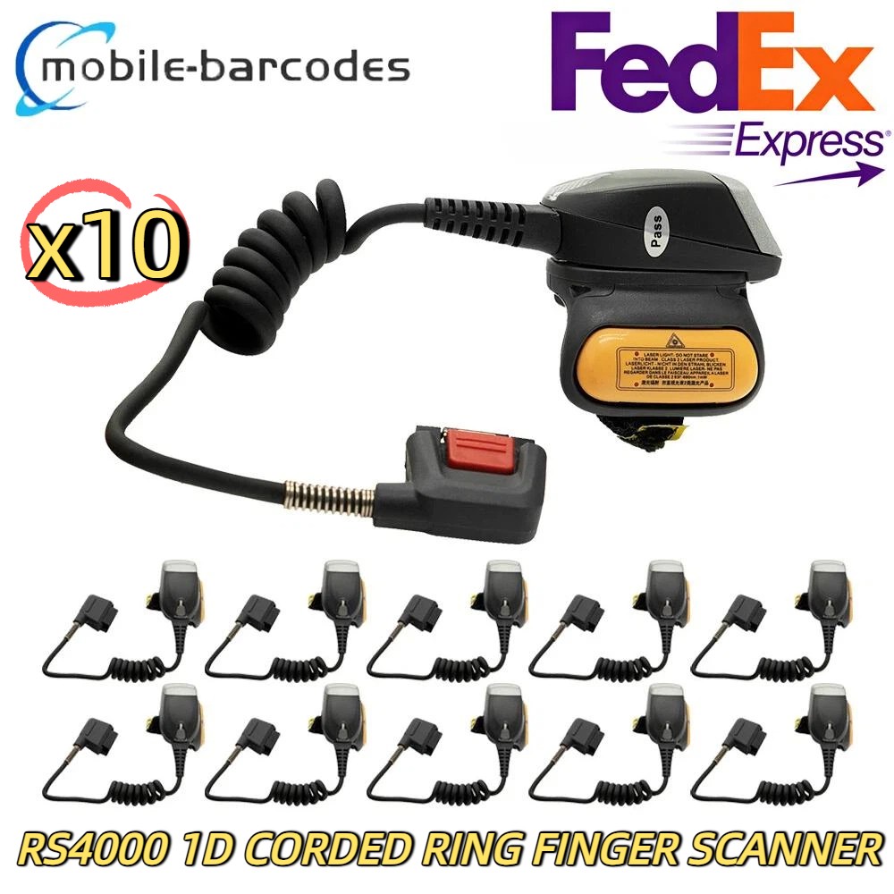 10Pcs RS4000 1D CORDED RING FINGER SCANNER Symbol  Zebra RS4000-HPCSWR