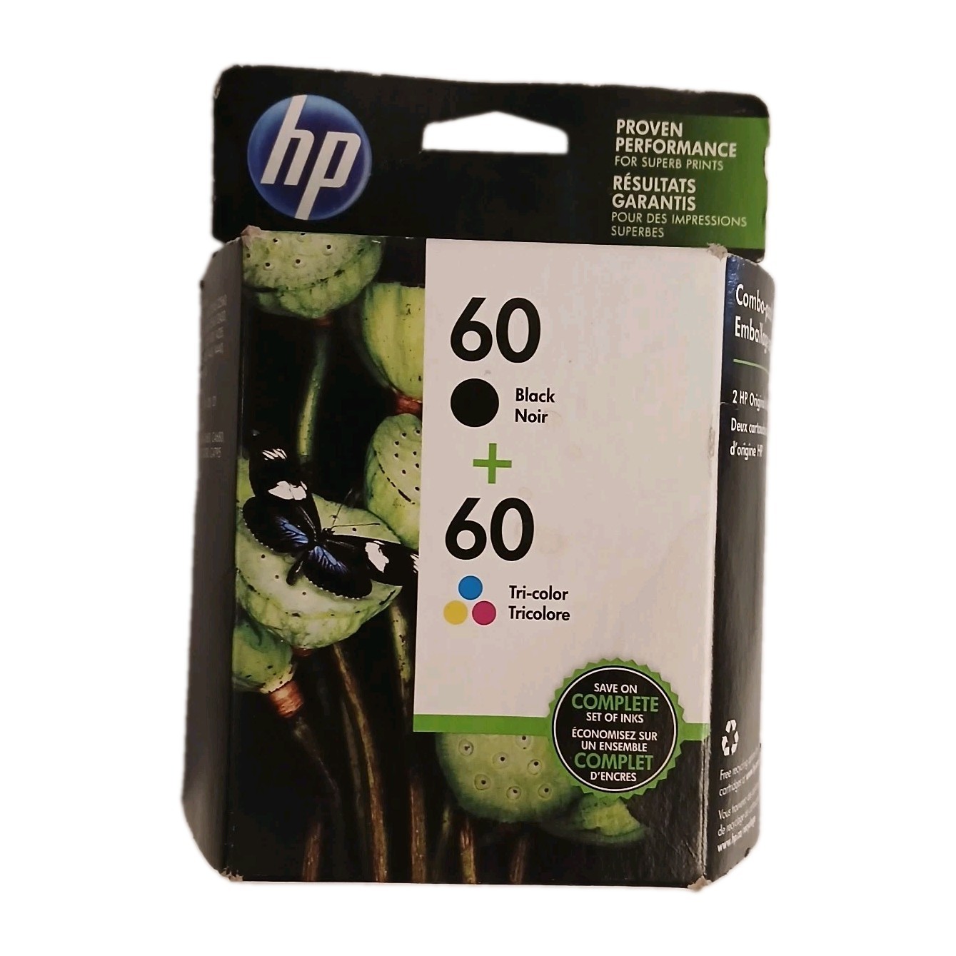 Genuine HP 60 Black 60 Color Ink Cartridge Photosmart C4635 C4680-2 Pack