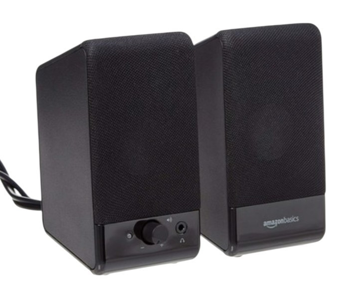 Amazon Basics Usb-Powered Computer Speakers for Desktop or Laptop PC with Volume