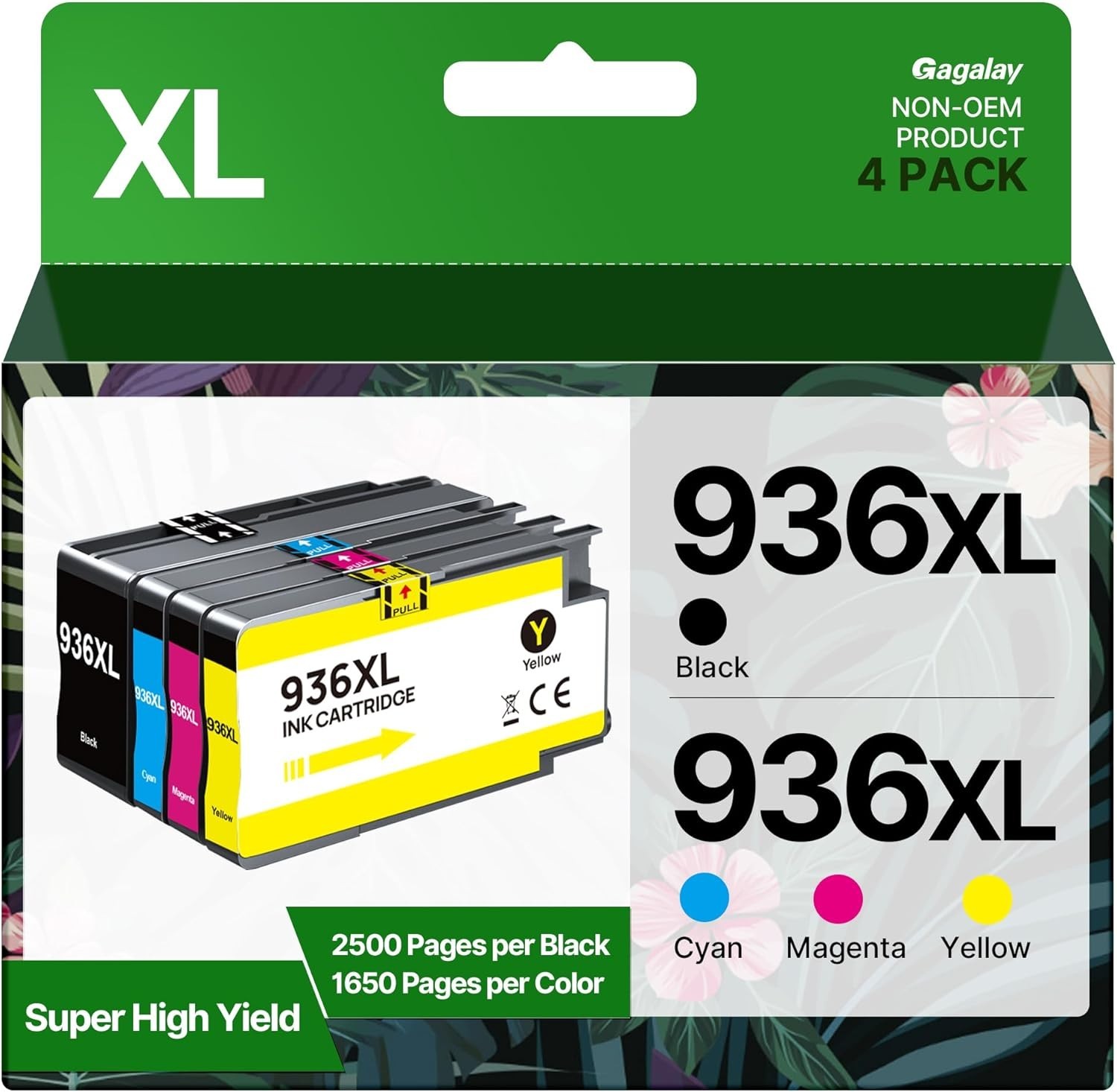 936XL Ink Cartridges Combo Pack Black Cyan Magenta Yellow for HP 4 Pack