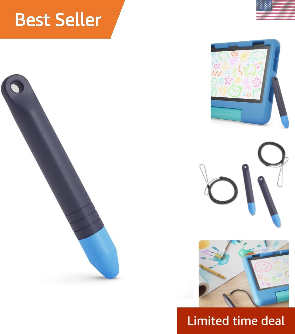 Kid-Friendly Tablet Stylus with Tether, 2-pack