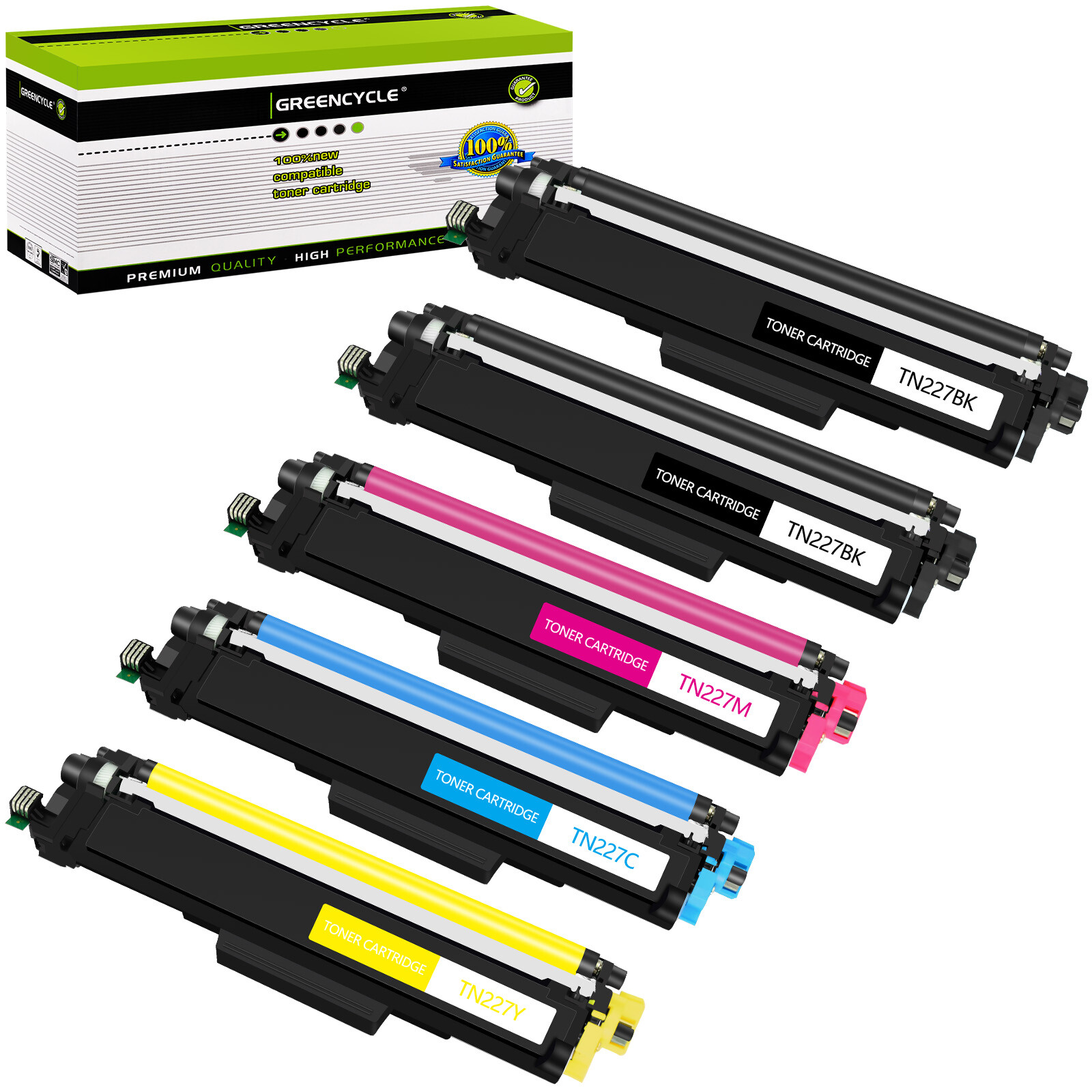 Set of 5PK Color TN227 Toner for Brother MFC-L3730CDN DCP-L3510CDW Printer