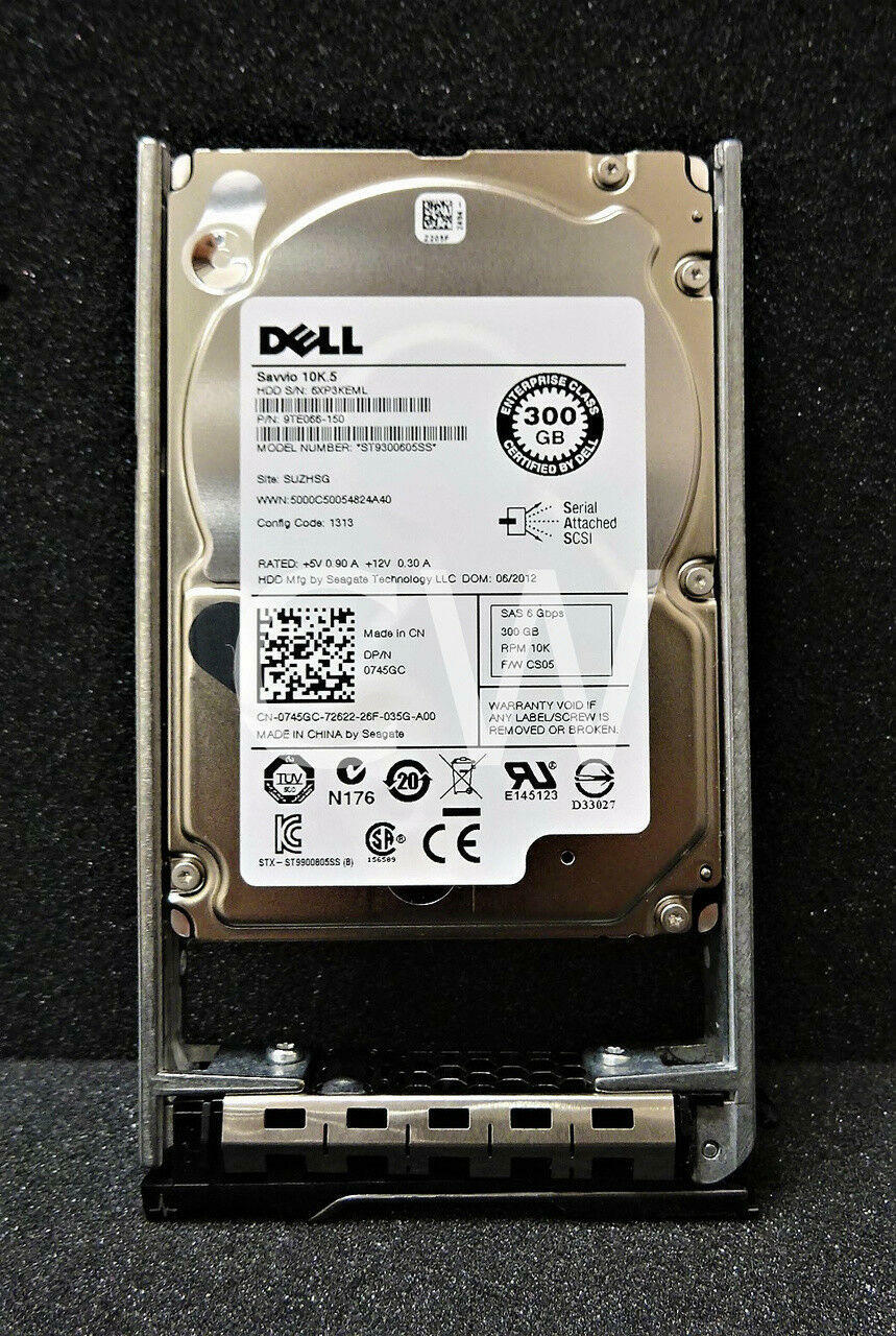 745GC ST9300605SS Dell 300GB 10K RPM 6Gb/s 2.5" SAS Hard Drive