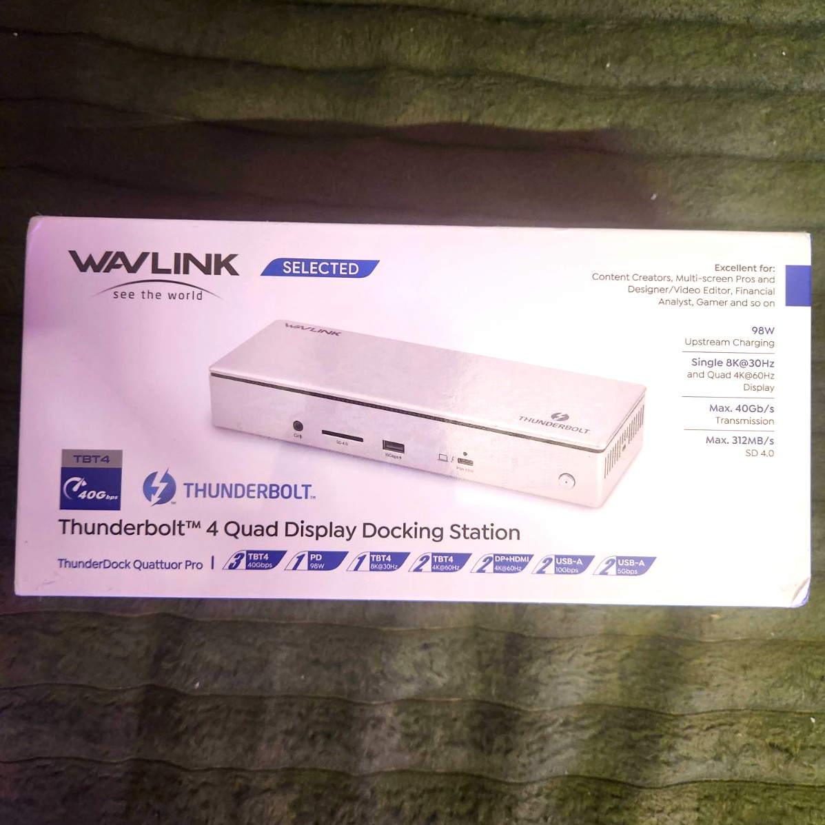 Wavlink ThunderDock Quattor Pro Thunderbolt 4 Quad Display Dock for Mac/PC