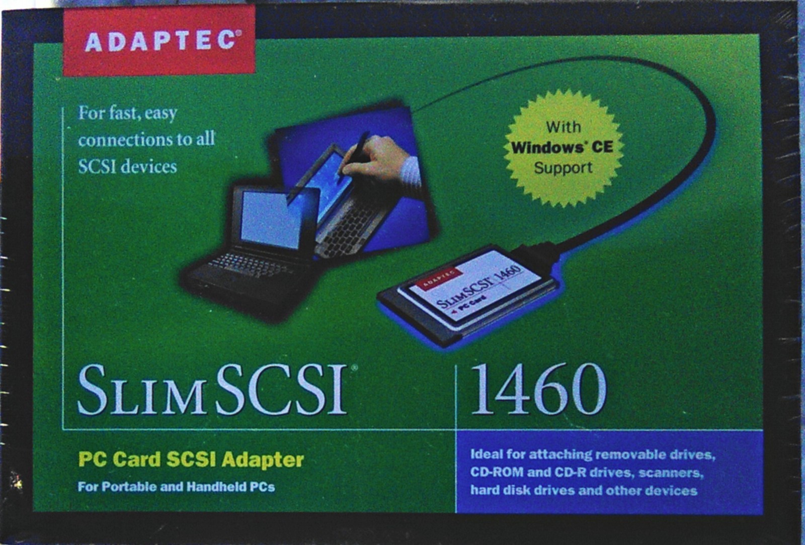 NEW SEALED ADAPTEC SLIMSCSI 1460 PC CARD SCSI ADAPTER