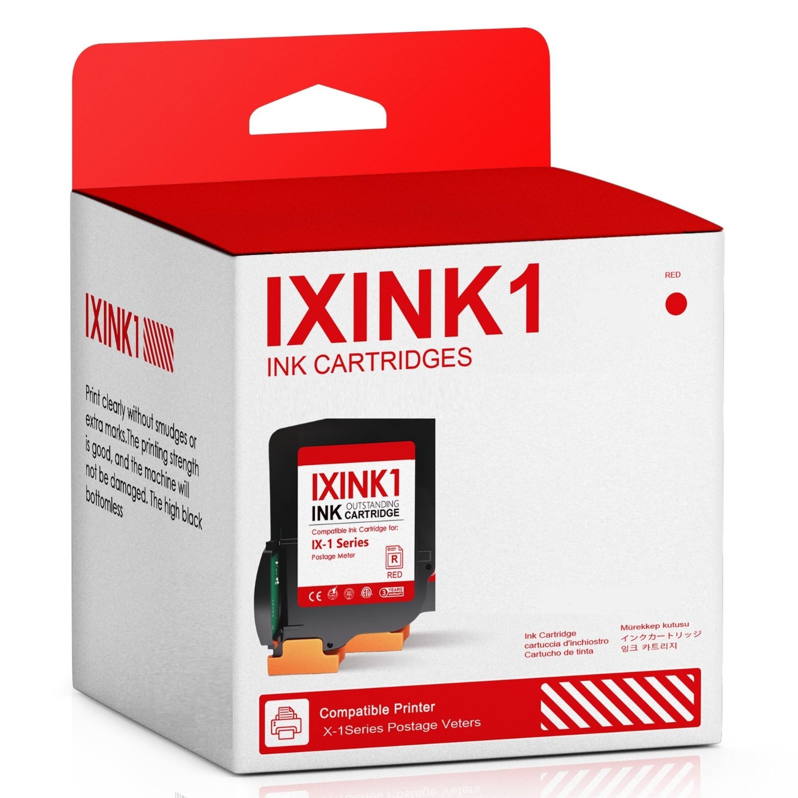 Ink Cartridge IX-1 Compatible for IXINK1 Red Postage Meters Replacement