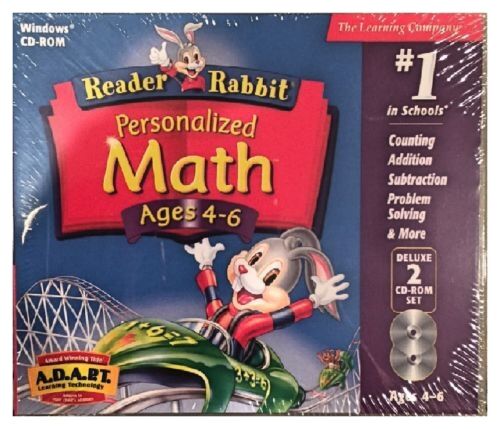 Reader Rabbit Personalized Math Ages 4 to 6 Pc New 2 Cds XP Add Subtract Problem
