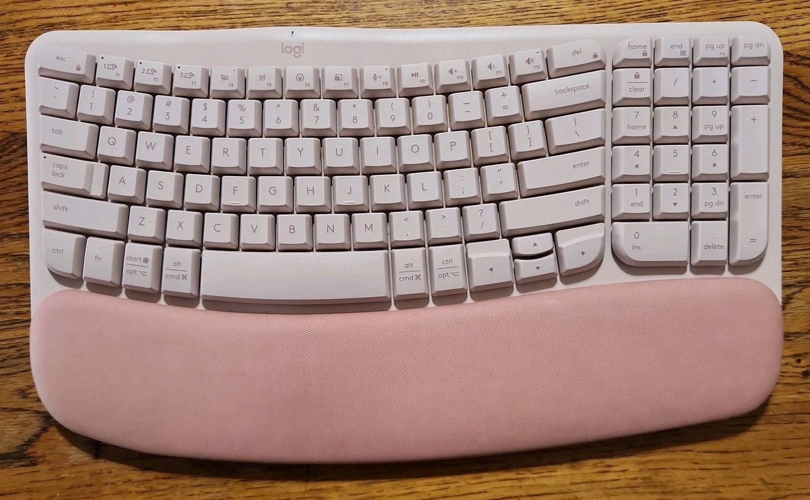 Logitech Wave Keys Wireless Ergonomic Keyboard - Rose [920-012276] *NO DONGLE*