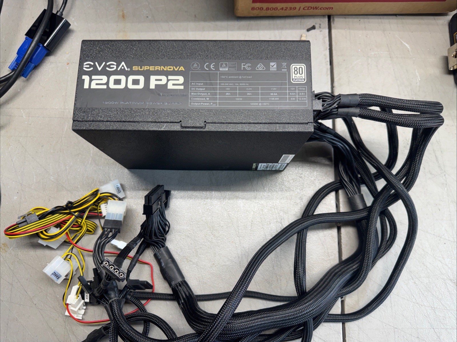 EVGA SuperNOVA 1200-P2 80+ Platinum 1200W Power Supply w/Cables 220-P2-1200