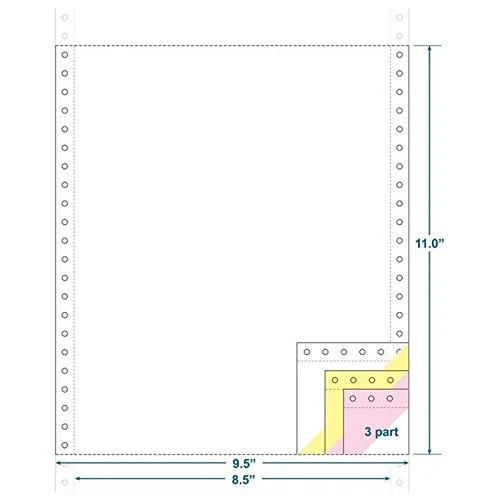 Sparco 01385 Computer Paper, 3 Part Carbonless, 9-1/2 x11" - 1200 Sets