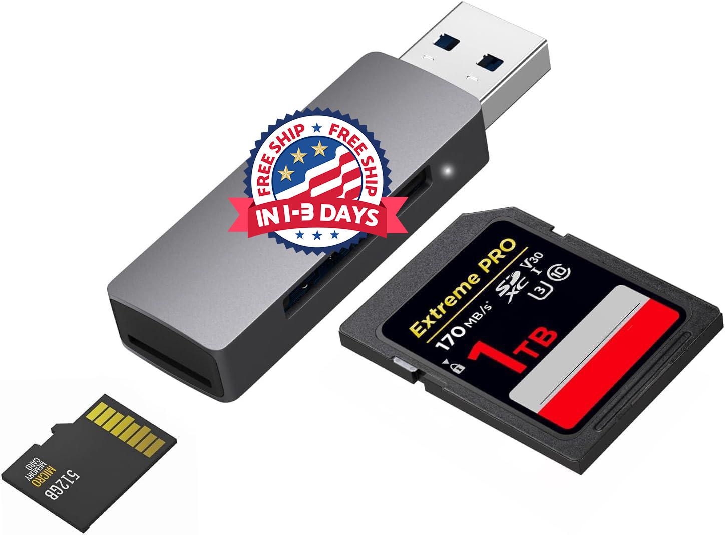 Adaptador USB 3.0/Micro USB 2 en 1 Lector de Tarjetas de Memoria Micro SD
