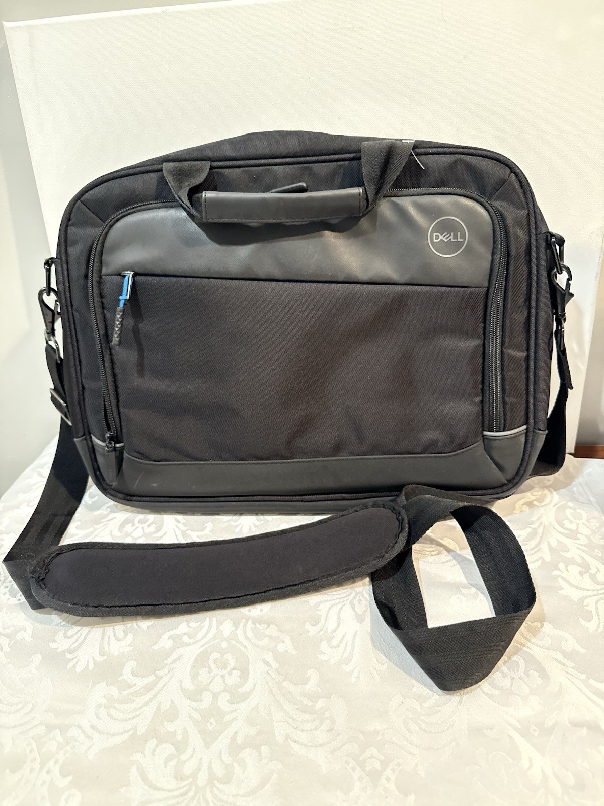 Dell Black Nylon Brief Case Bag Computer Tote With Shoulder Strap