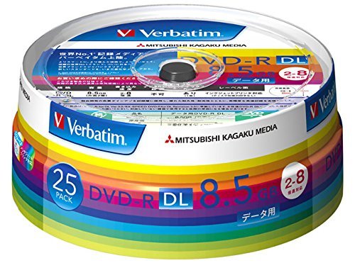 Mitsubishi Verbatim DVD-R DL for Data 8.5GB 25 disc DHR85HP25V1 w/ Tracking